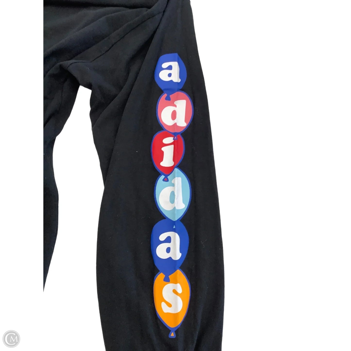 Athletic Top Long Sleeve Crewneck By Adidas In Black, Size: S