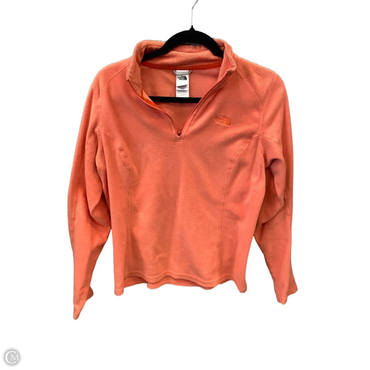 Athletic Top Long Sleeve Collar By The North Face In Orange, Size: M