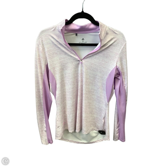 Athletic Top Long Sleeve Collar By Adidas In Purple, Size: M