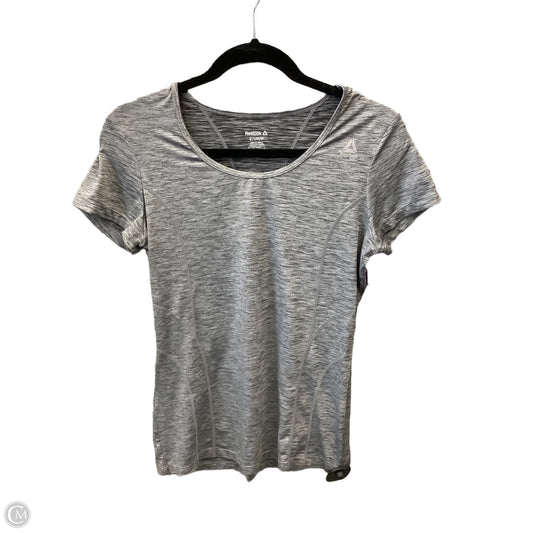 Athletic Top Short Sleeve By Reebok In Grey, Size: S