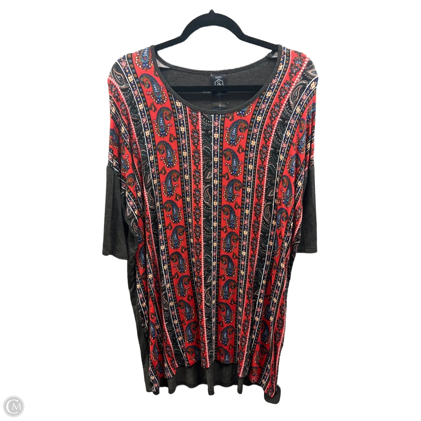 Top 3/4 Sleeve By Agnes & Dora In Grey, Size: Xl