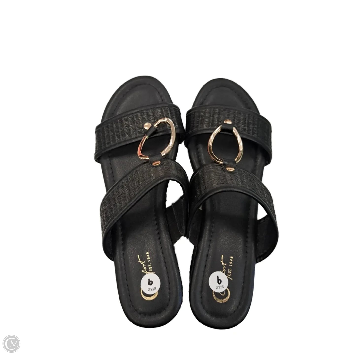 Sandals Heels Block By Clothes Mentor In Black, Size: 9