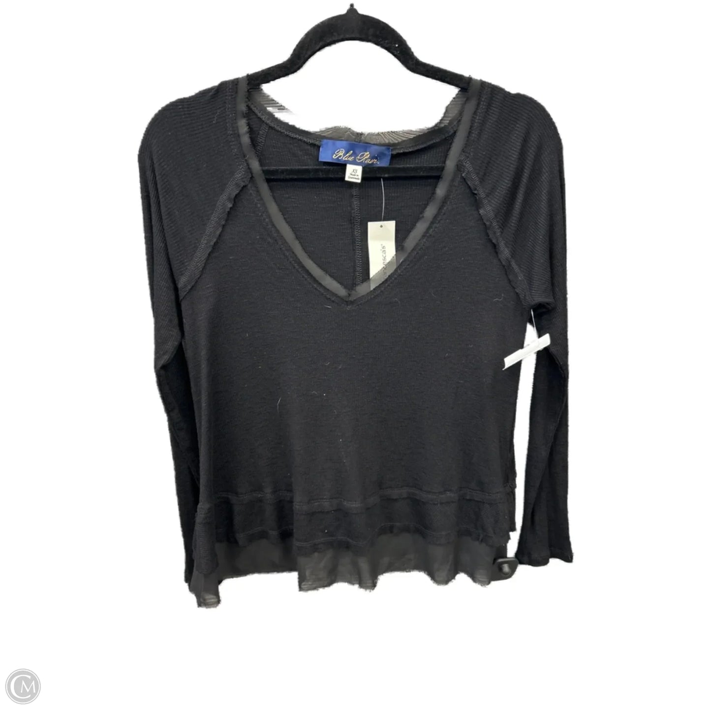 Top Long Sleeve By Blue Rain In Black, Size: Xs