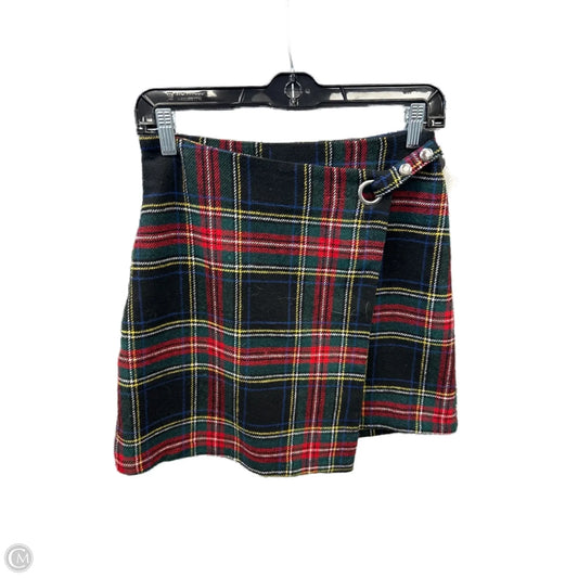 Skirt Mini & Short By Alya In Plaid Pattern, Size: 2