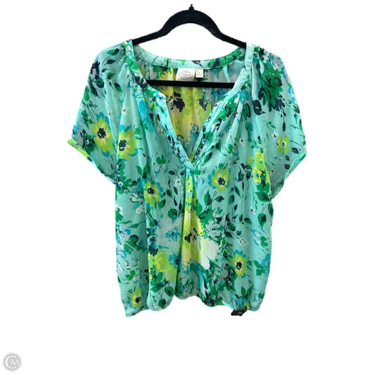 Top Short Sleeve By St Johns Bay In Blue, Size: 1x