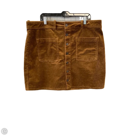 Skirt Mini & Short By Free Assembly In Brown, Size: 20
