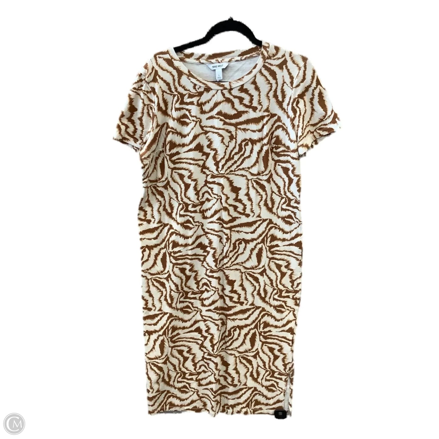 Dress Casual Midi By Nine West In Brown, Size: L