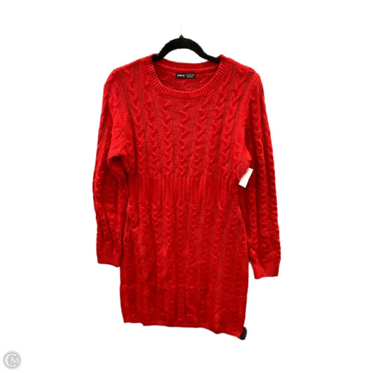 Dress Sweater By Shein In Red, Size: L