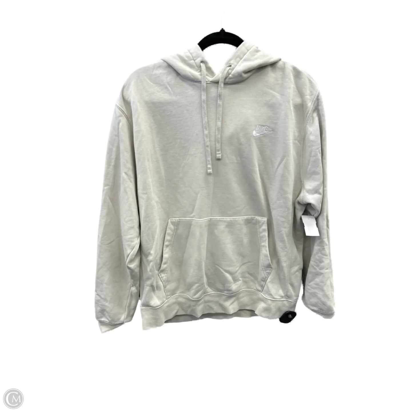 Athletic Top Long Sleeve Hoodie By Nike Apparel In White, Size: M