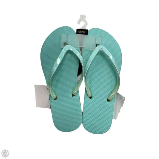 Sandals Flip Flops By Mix It In Blue, Size: 7