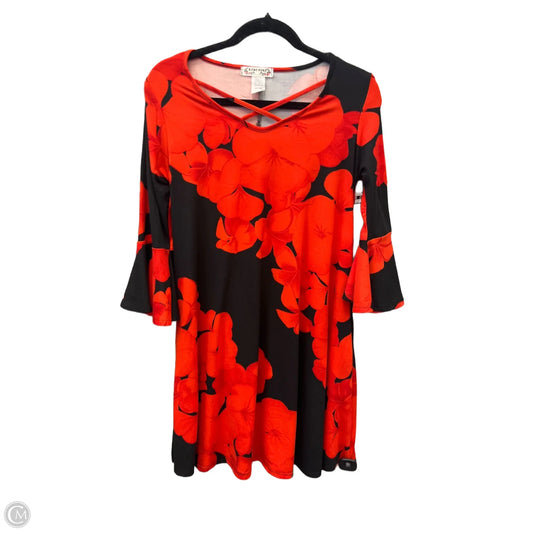 Dress Casual Midi By Clothes Mentor In Black & Red, Size: S