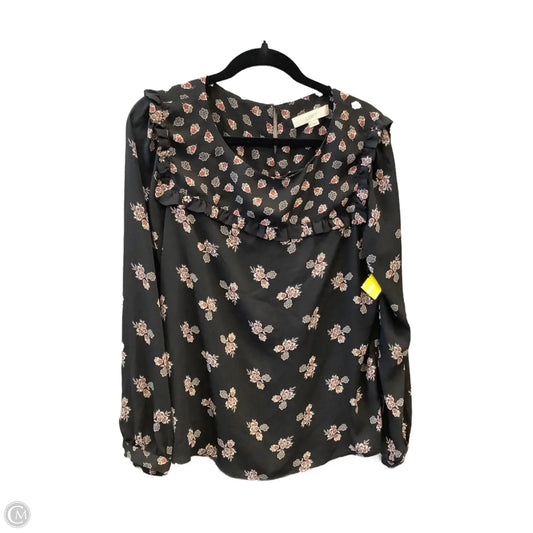 Top Long Sleeve By Loft In Black, Size: L