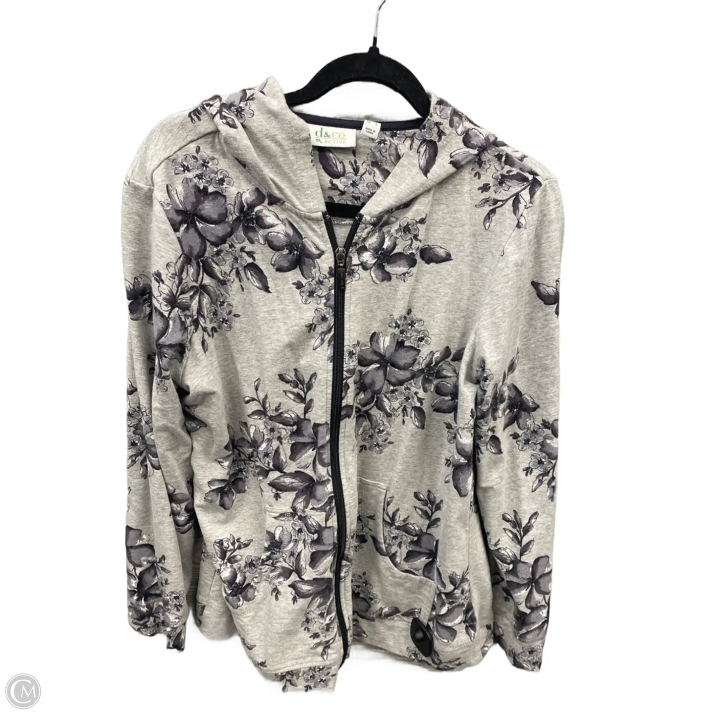 Athletic Jacket By D&co. In Grey, Size: M