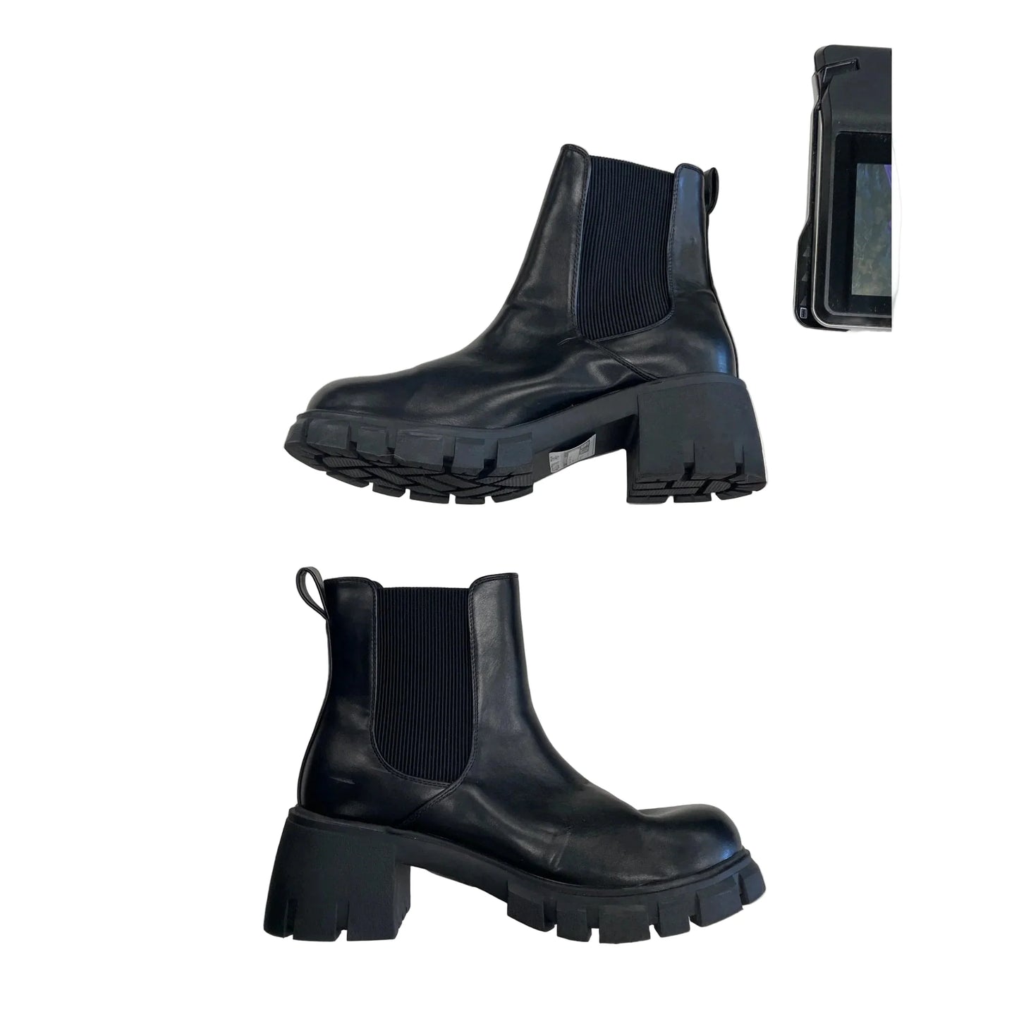 Boots Ankle Heels By Clothes Mentor In Black, Size: 9.5