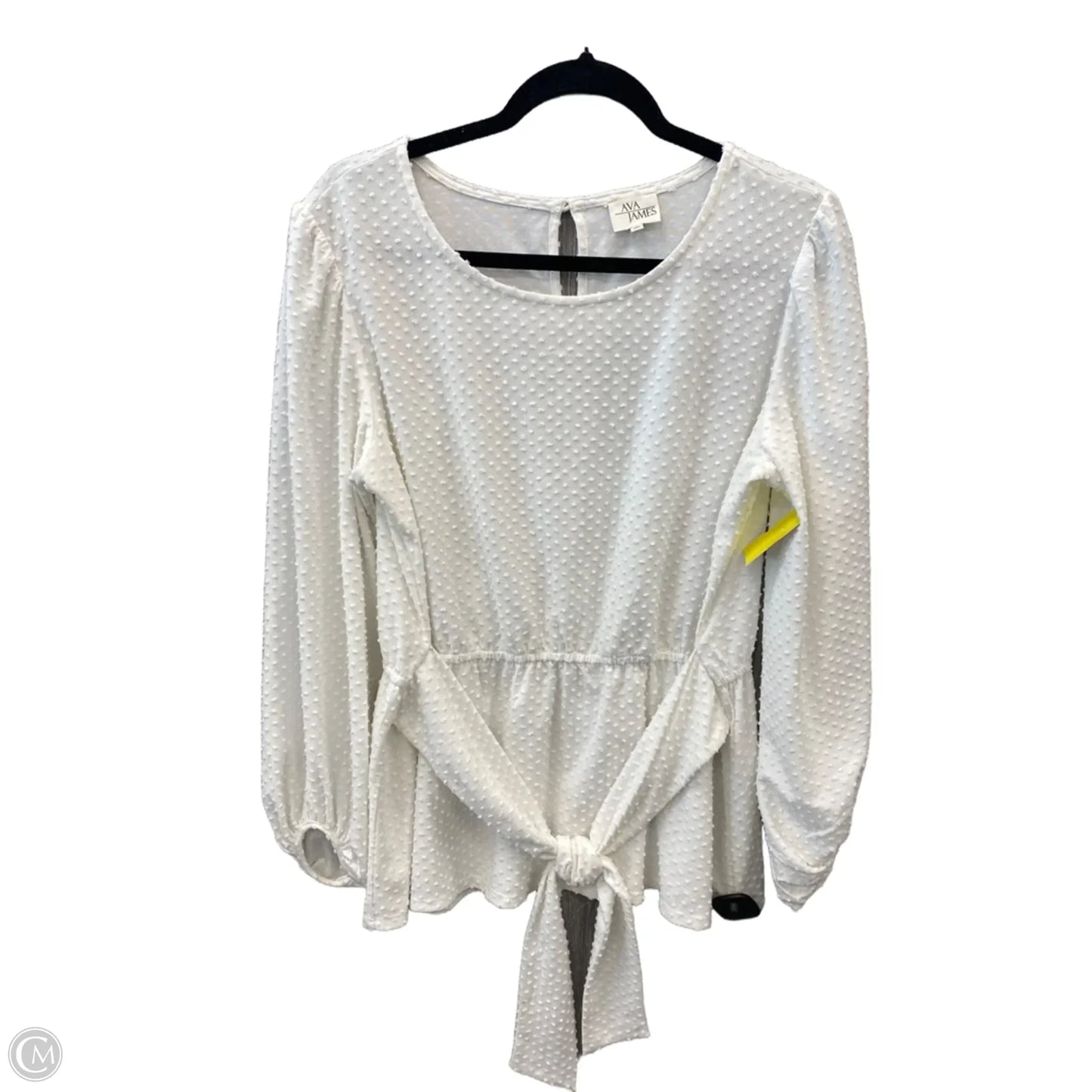 Top Long Sleeve By Ava James In White, Size: Xl