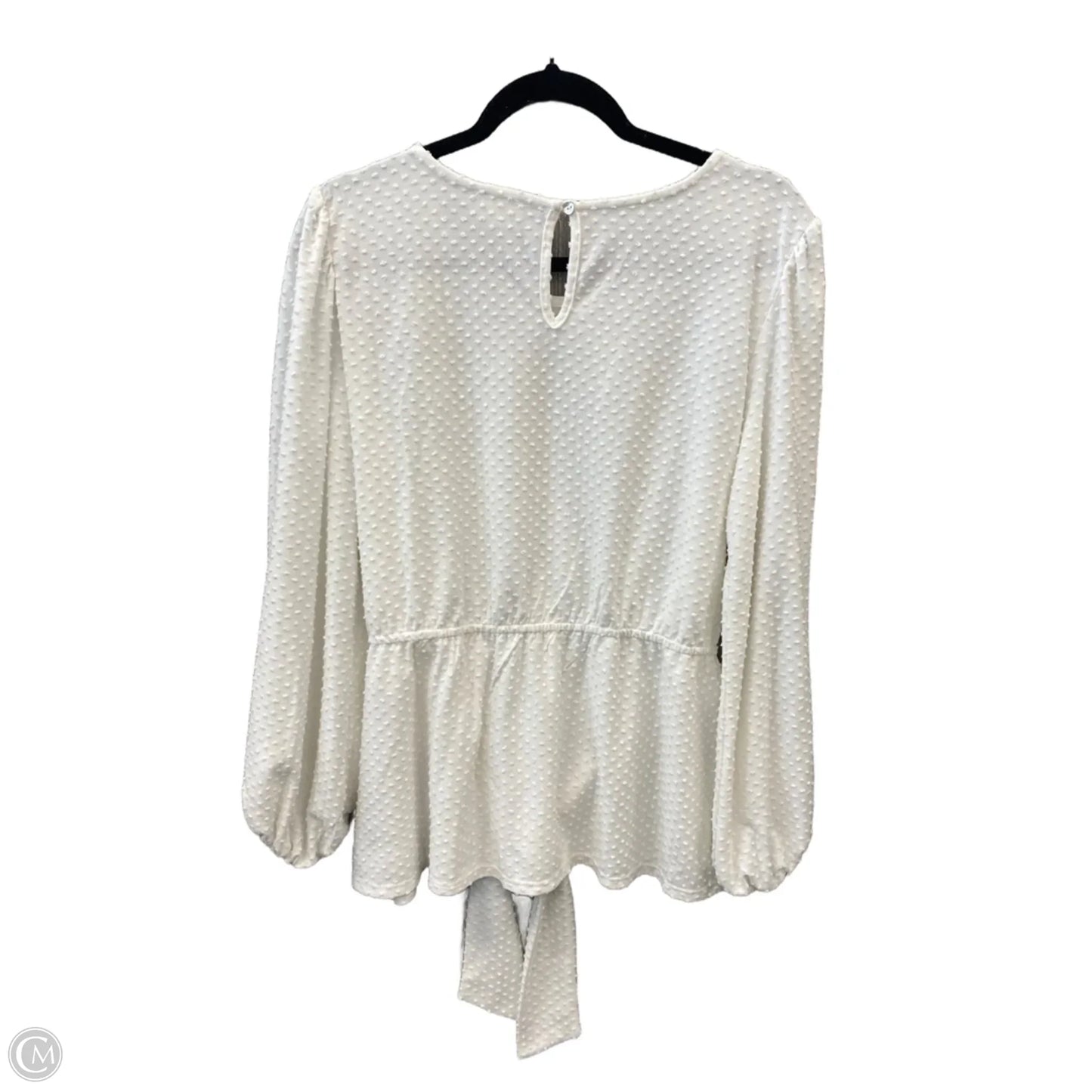 Top Long Sleeve By Ava James In White, Size: Xl