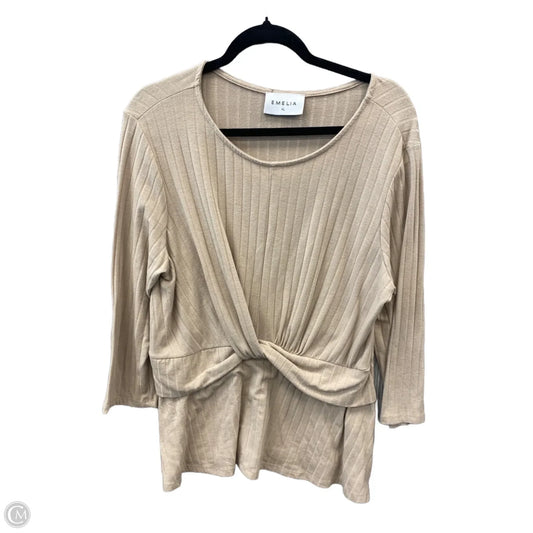 Top Long Sleeve By Clothes Mentor In Beige, Size: Xl