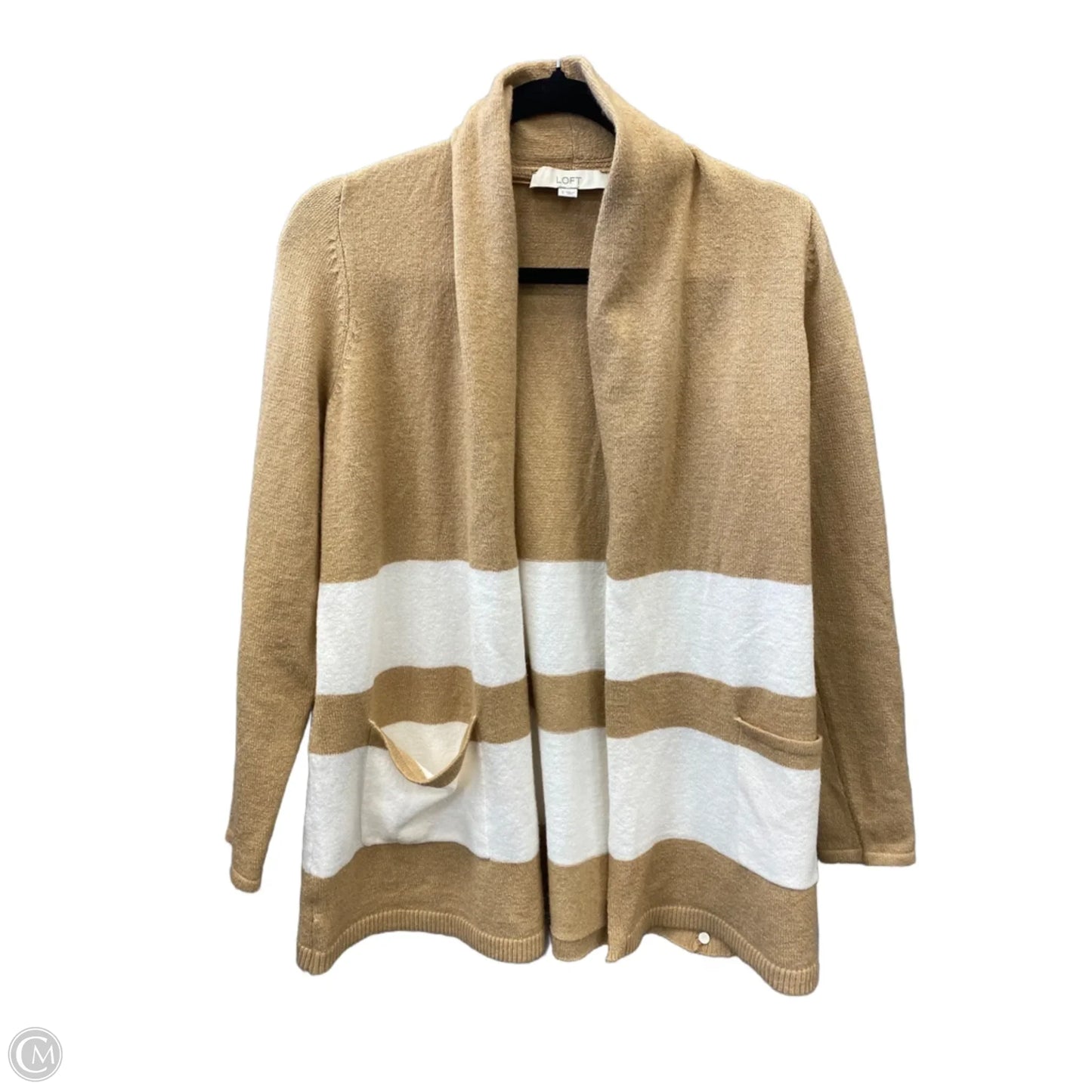 Cardigan By Loft In Tan & White, Size: S