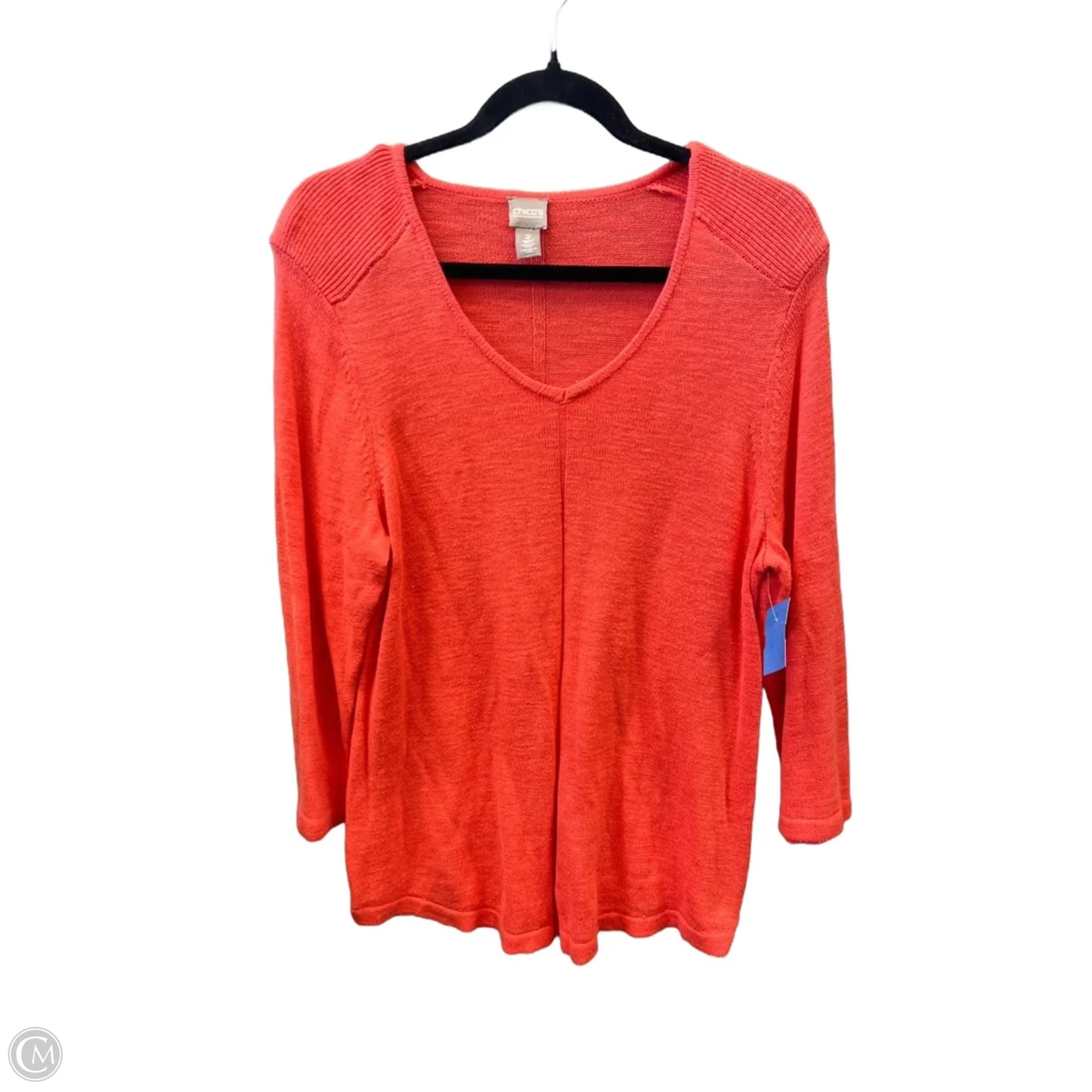 Top Long Sleeve By Chicos In Orange, Size: L