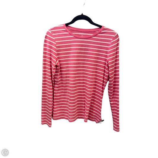 Top Long Sleeve By Lands End In Pink & White, Size: S