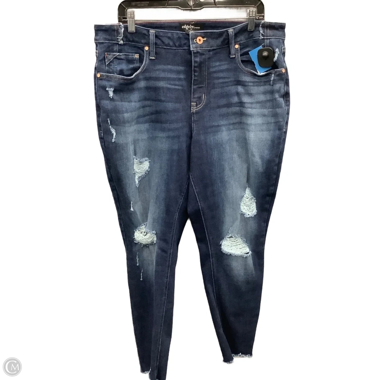 Jeans Skinny By Edgely In Blue Denim, Size: 18