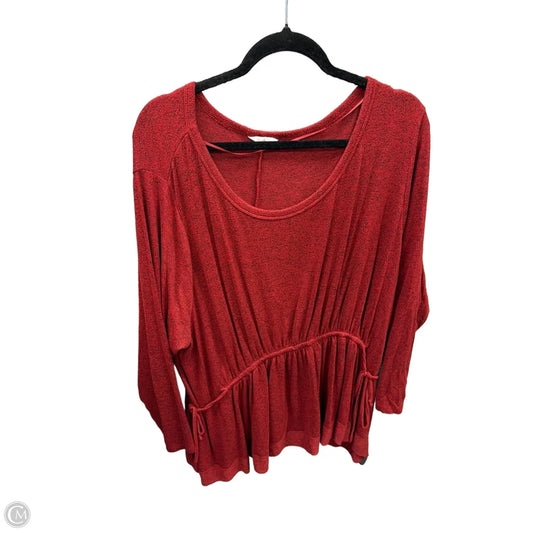 Top Long Sleeve By Caslon In Red, Size: 3x