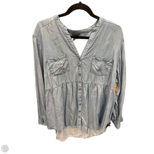 Tunic Long Sleeve By Torrid In Blue, Size: 3x