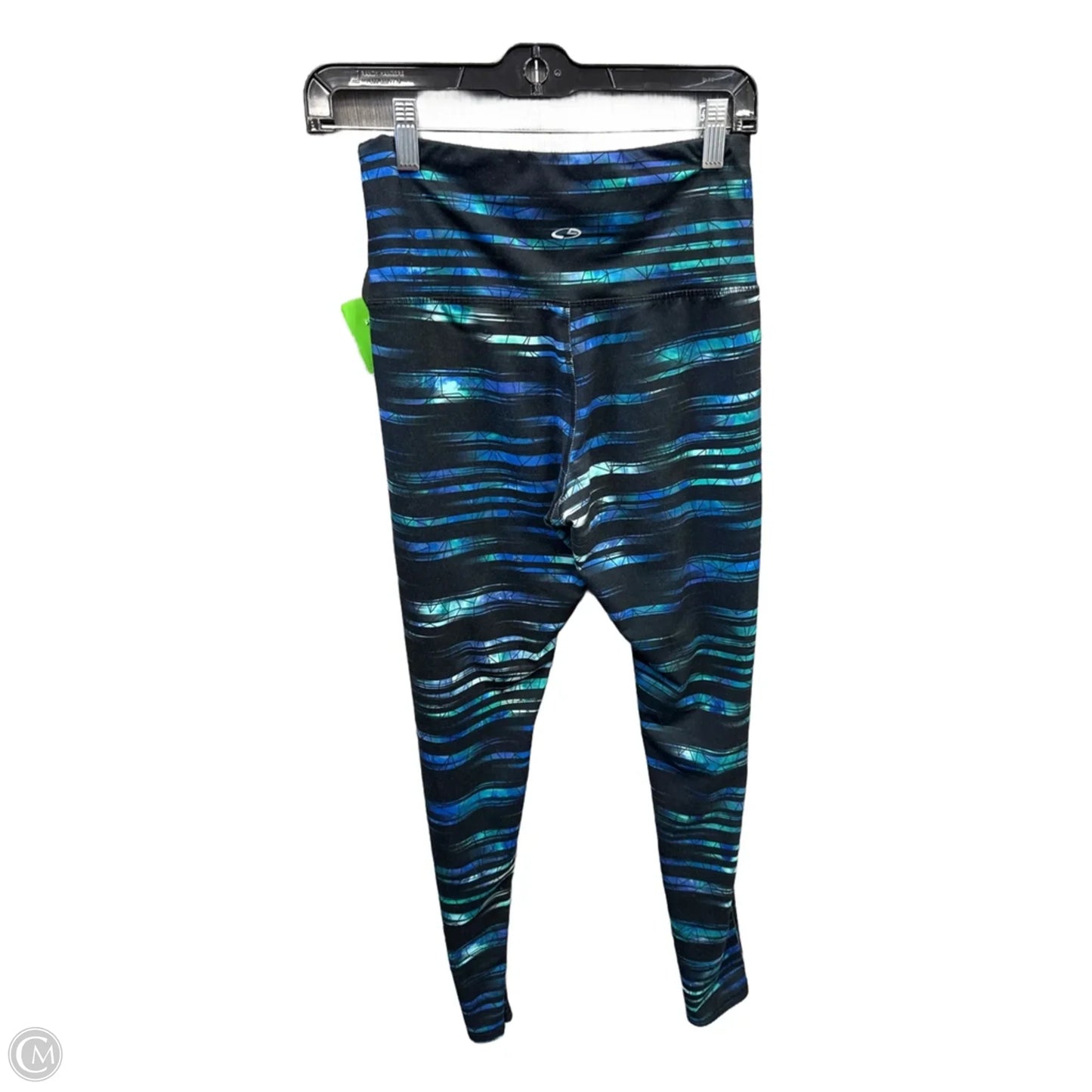 Athletic Leggings By Champion In Black & Blue, Size: M