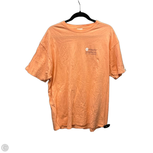 Top Short Sleeve By Simply Southern In Orange, Size: Xl
