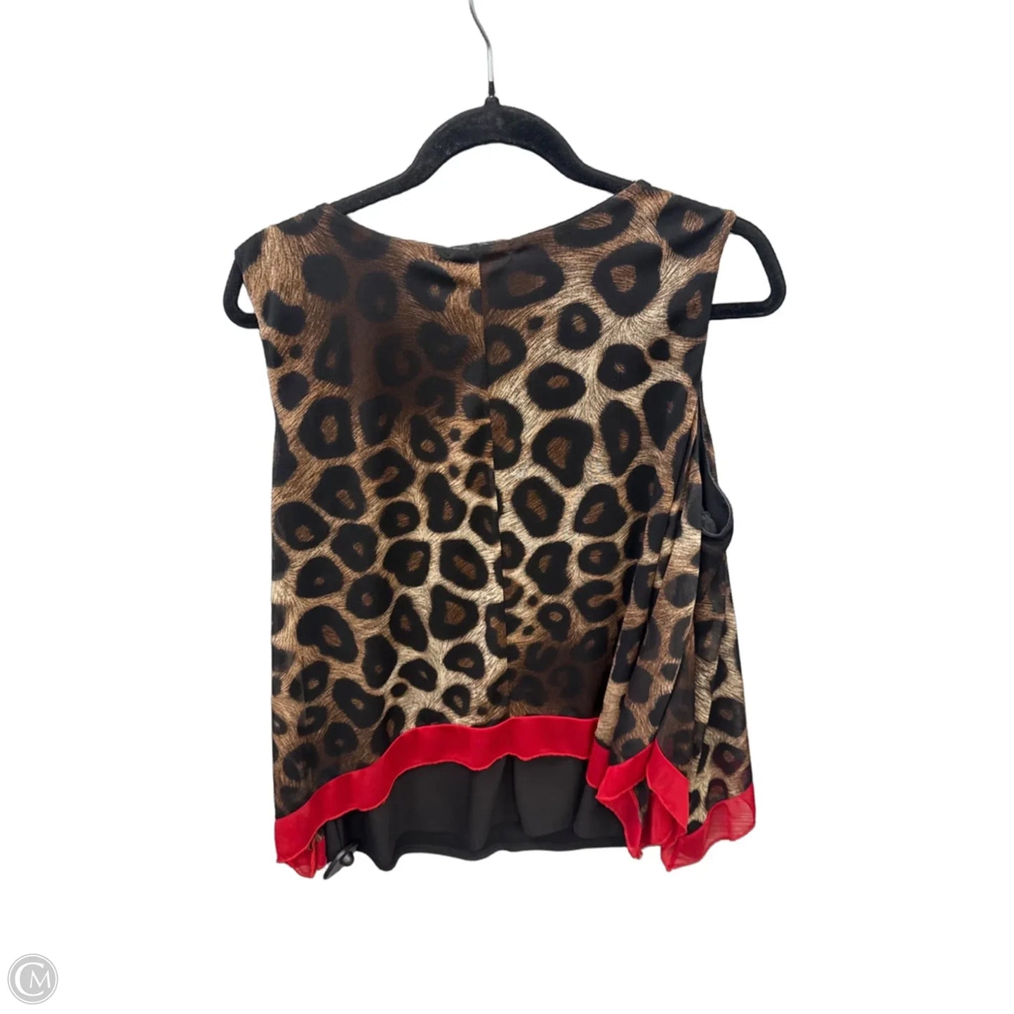 Top Sleeveless By Susan Lawrence In Animal Print, Size: Xl