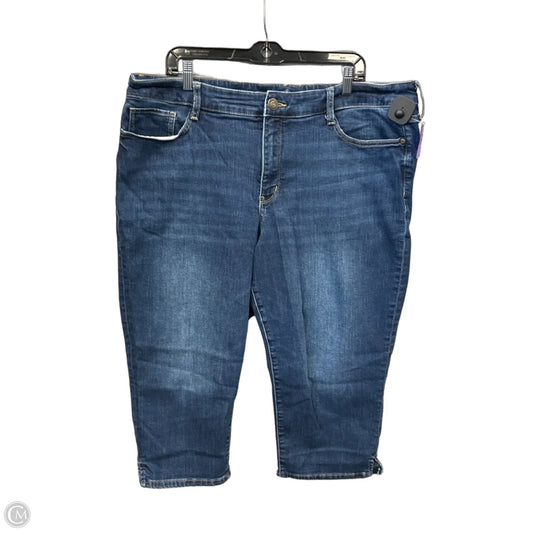 Capris By St Johns Bay In Blue Denim, Size: 22