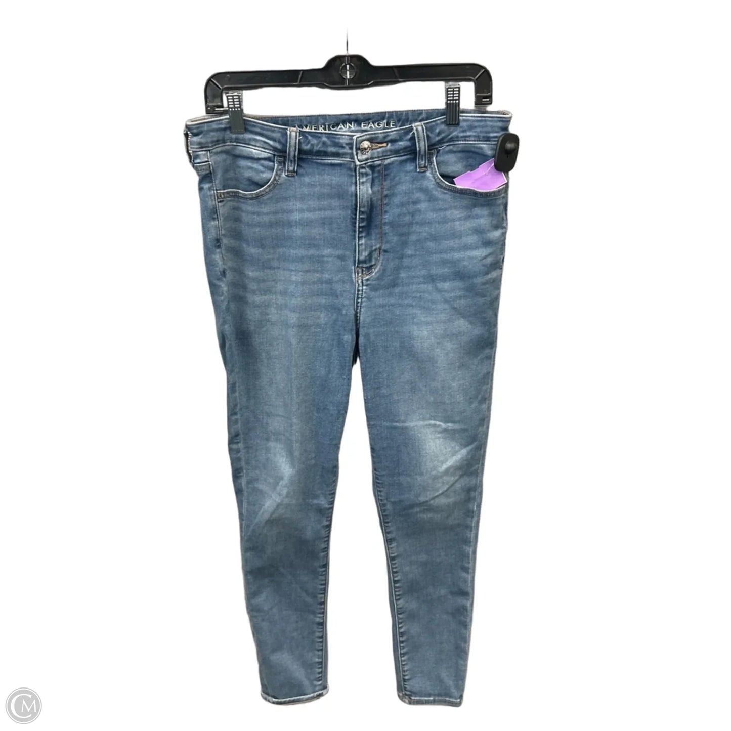 Jeans Skinny By American Eagle In Blue Denim, Size: 10