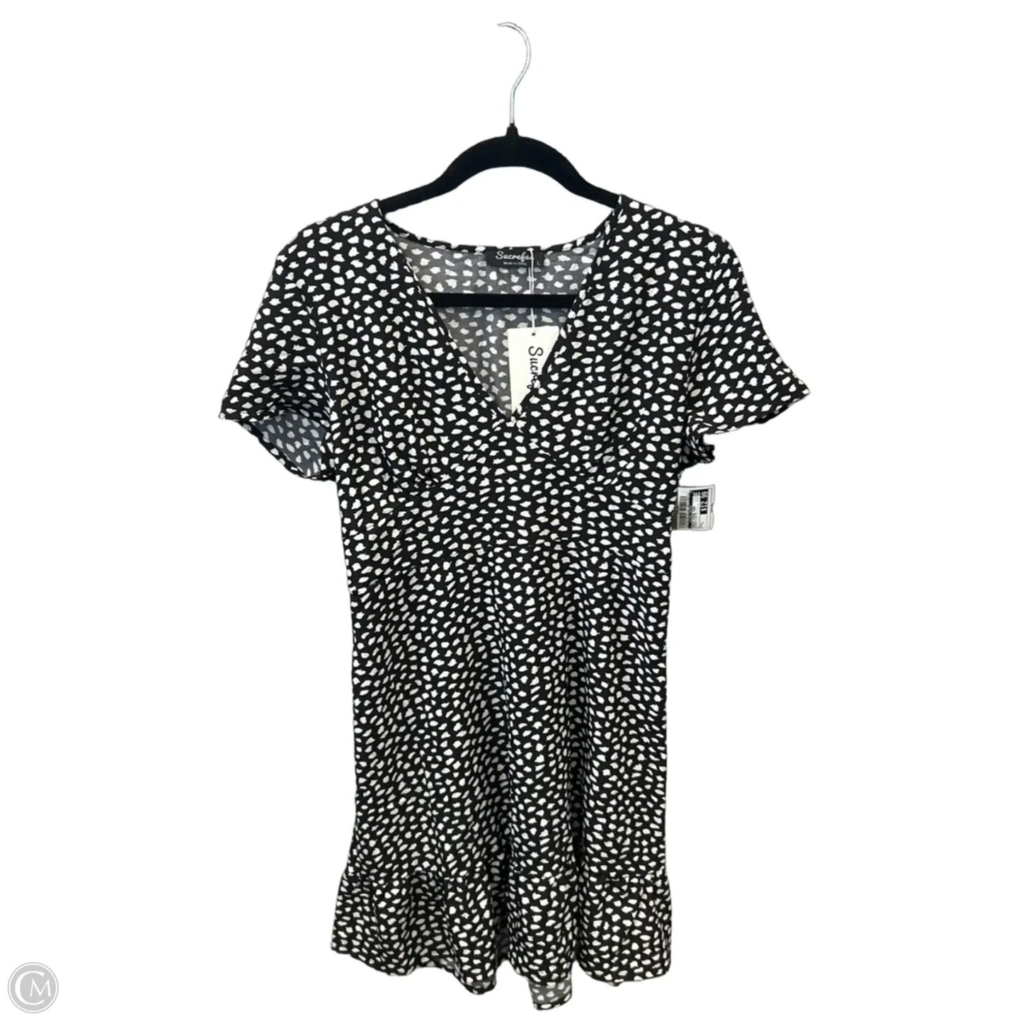 Dress Casual Midi By Clothes Mentor In Black & White, Size: L
