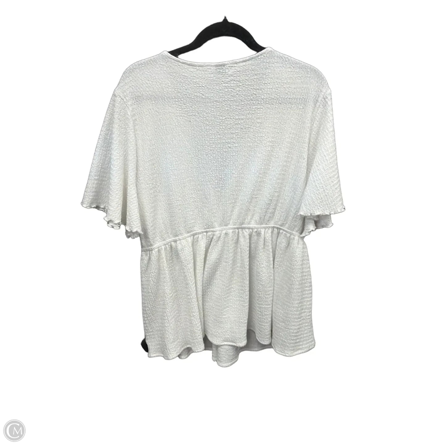 Top Short Sleeve By Shein In White, Size: Xl