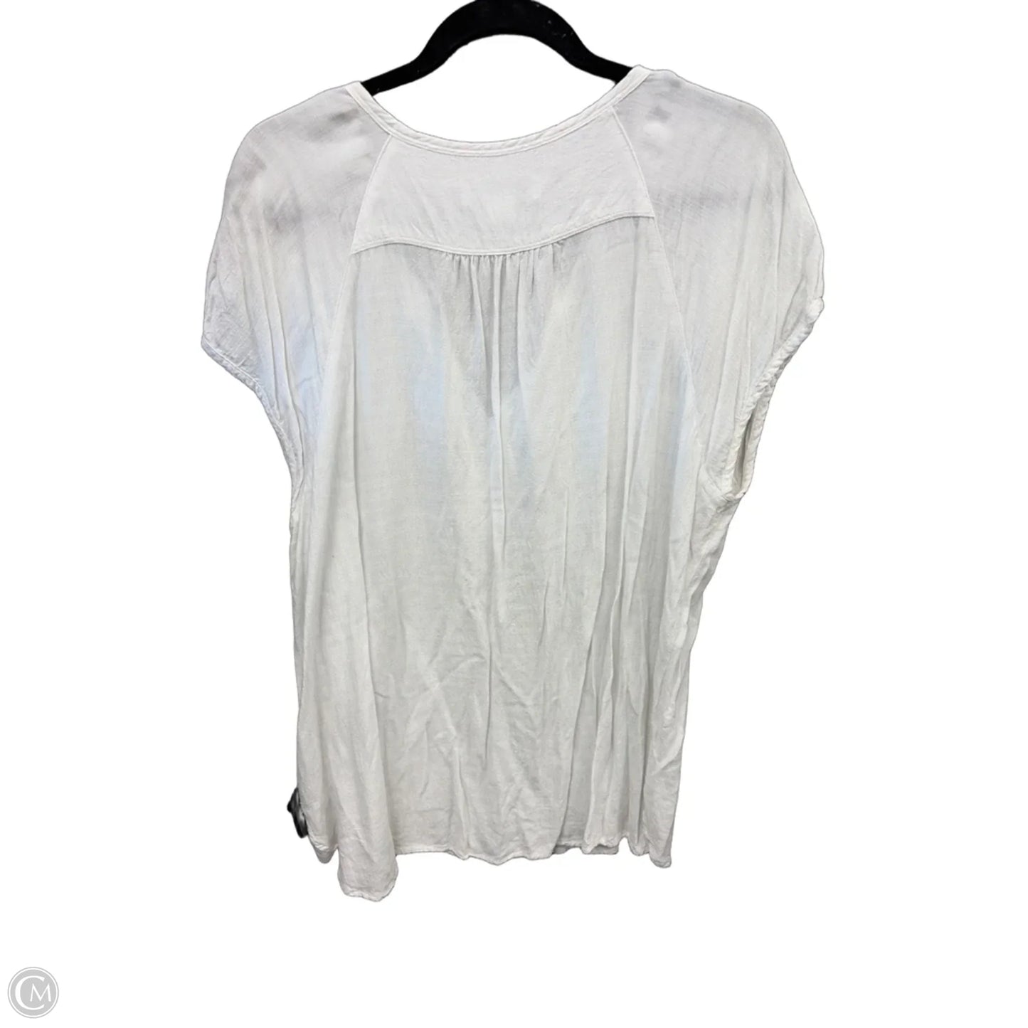 Top Short Sleeve By Liz Claiborne In White, Size: Xl