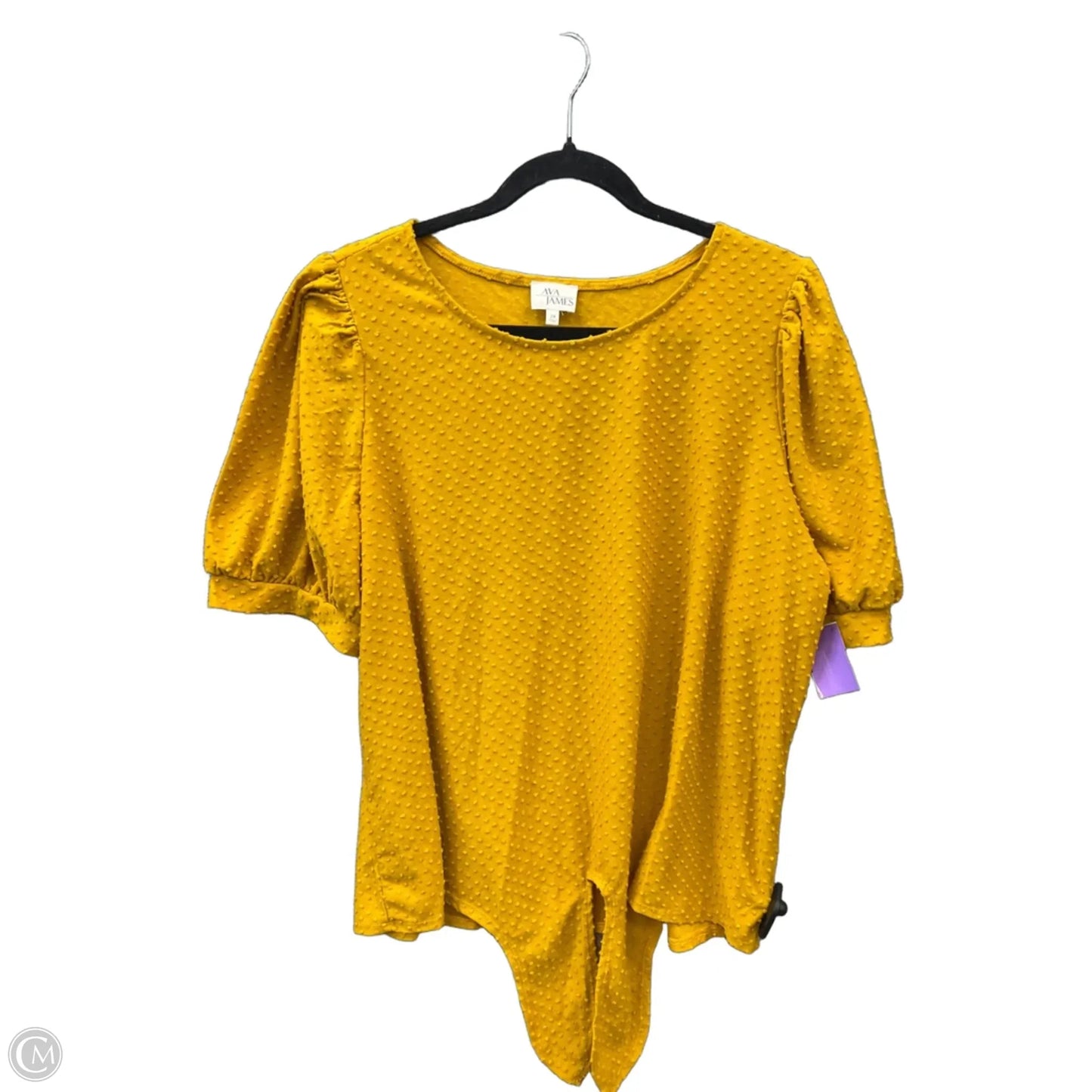 Top Short Sleeve By Ava James In Yellow, Size: 2x