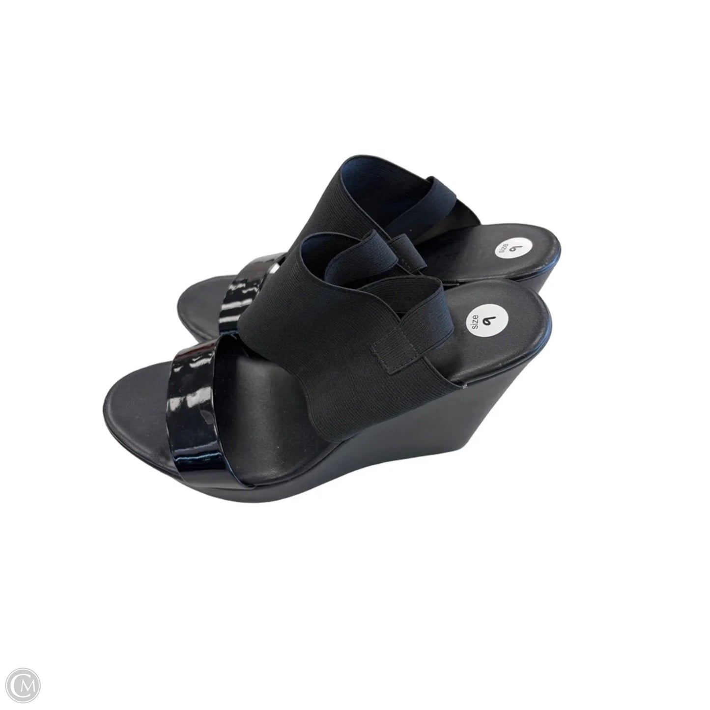Shoes Heels Wedge By Ana In Black, Size: 9