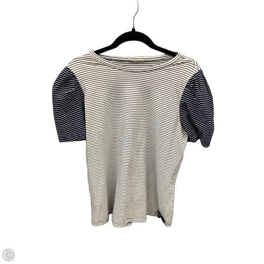 Top Short Sleeve By Doe & Rae In Striped Pattern, Size: M