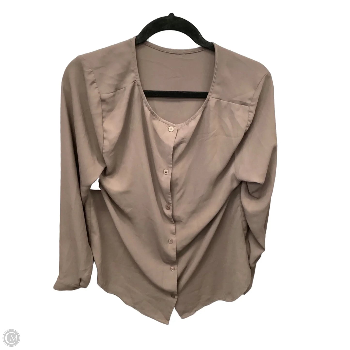 Top Long Sleeve By Maurices In Brown, Size: L