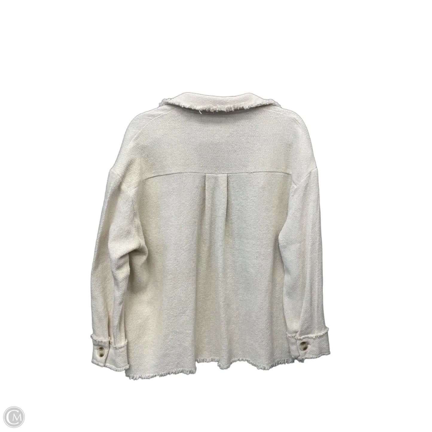 Jacket Shirt By Clothes Mentor In Beige, Size: M