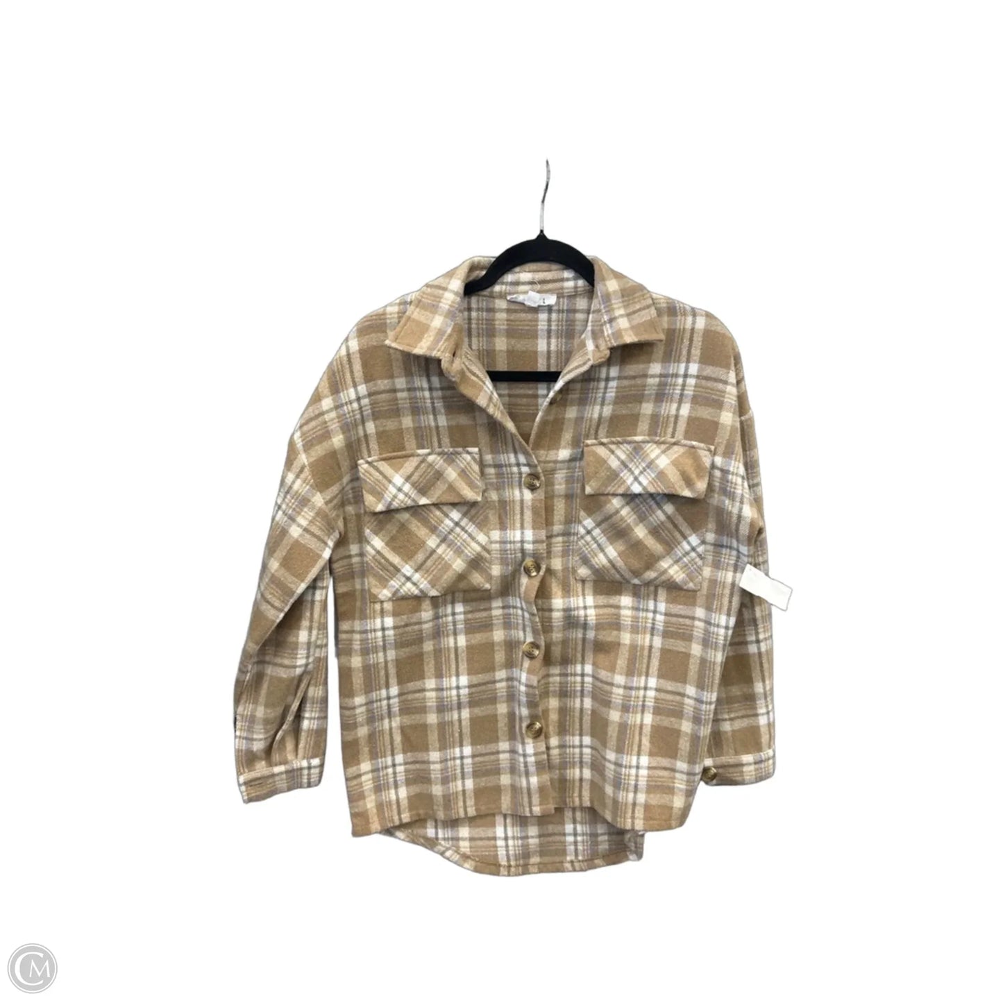 Jacket Shirt By Thml In Plaid Pattern, Size: S