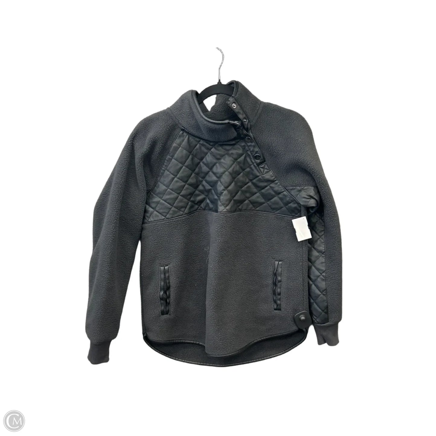 Jacket Fleece By Abercrombie And Fitch In Black & Grey, Size: S