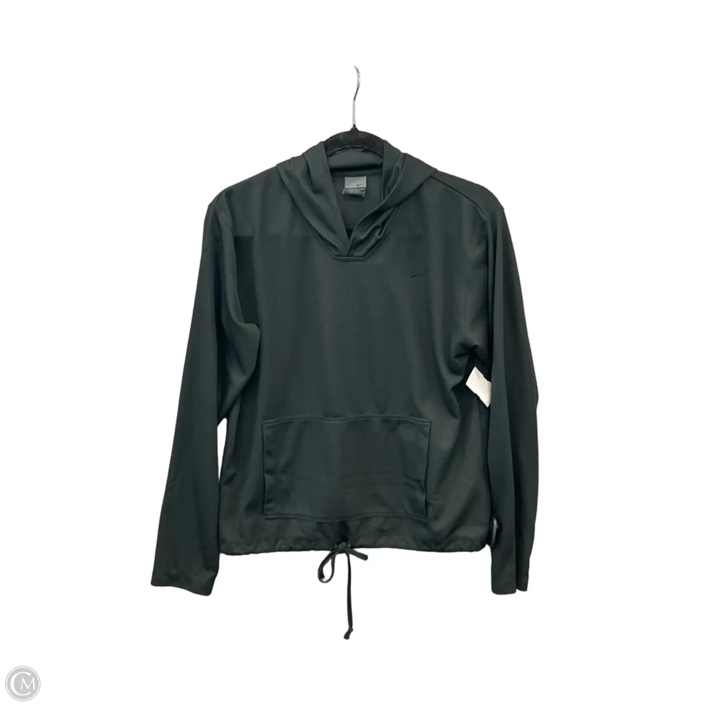 Athletic Top Long Sleeve Hoodie By Nike In Black, Size: M