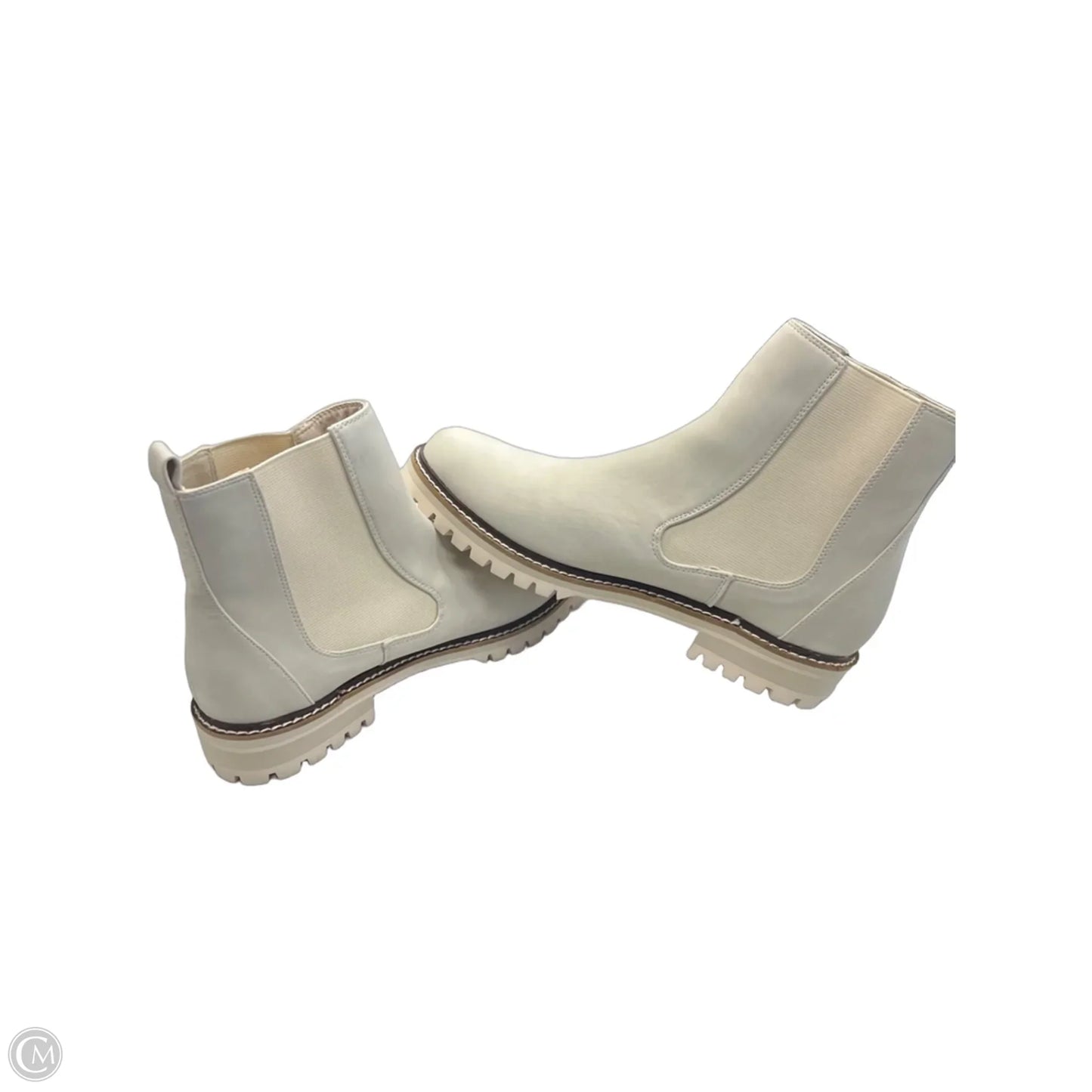 Boots Ankle Flats By Clothes Mentor In Cream, Size: 9