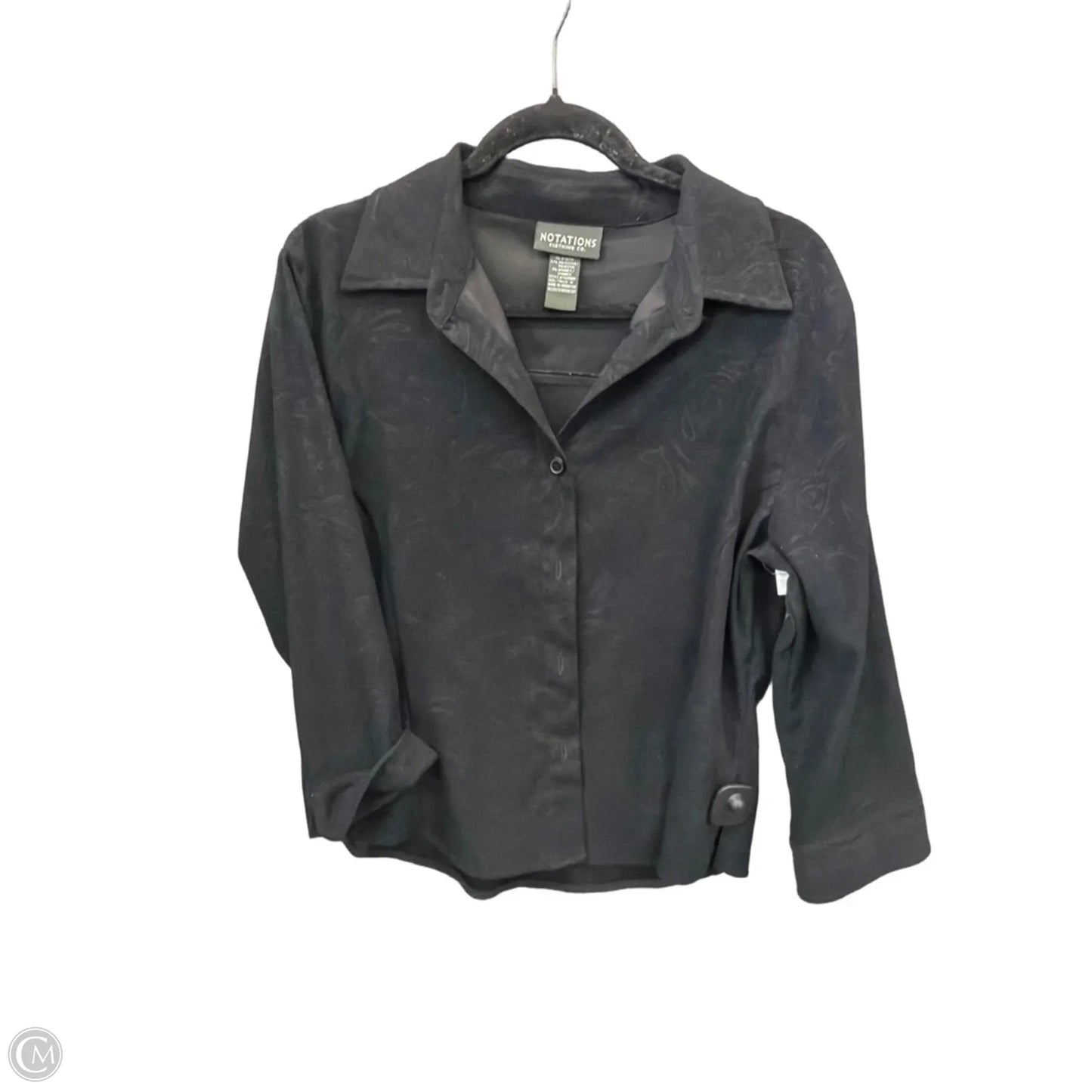 Top Long Sleeve By Notations In Black, Size: M