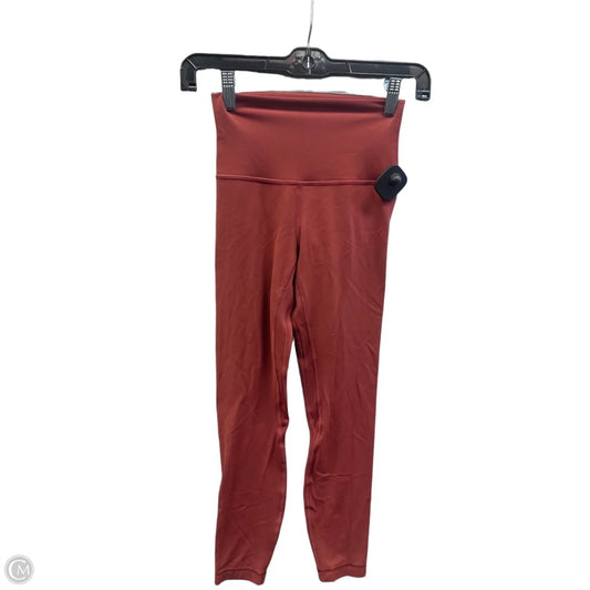 Athletic Leggings By Lululemon In Red, Size: Xs