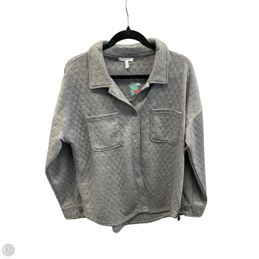 Jacket Shirt By Maurices In Grey, Size: L