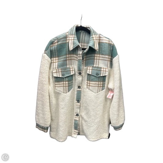 Jacket Shirt By Clothes Mentor In White, Size: M