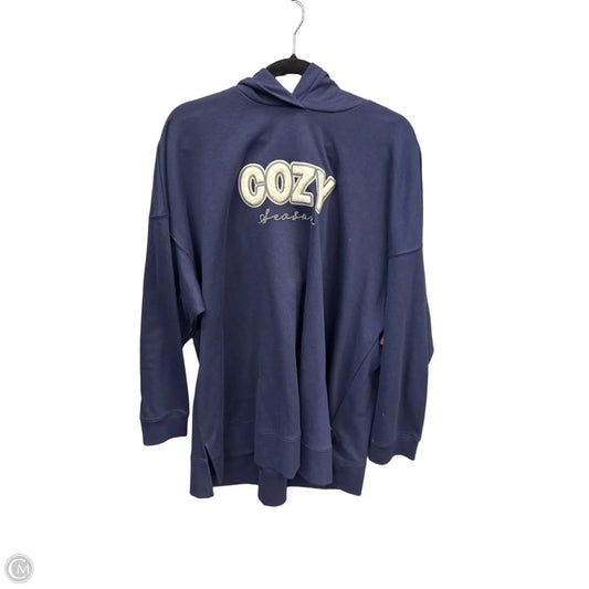 Sweatshirt Hoodie By Lane Bryant In Navy, Size: 3x