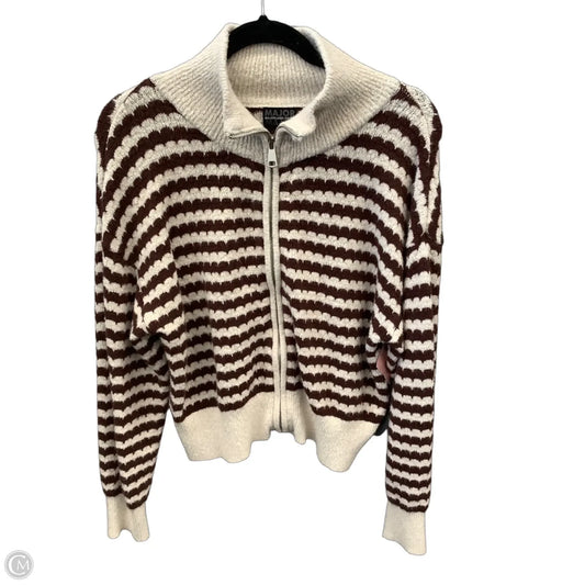 Sweatshirt Collar By Clothes Mentor In Brown & Cream, Size: L